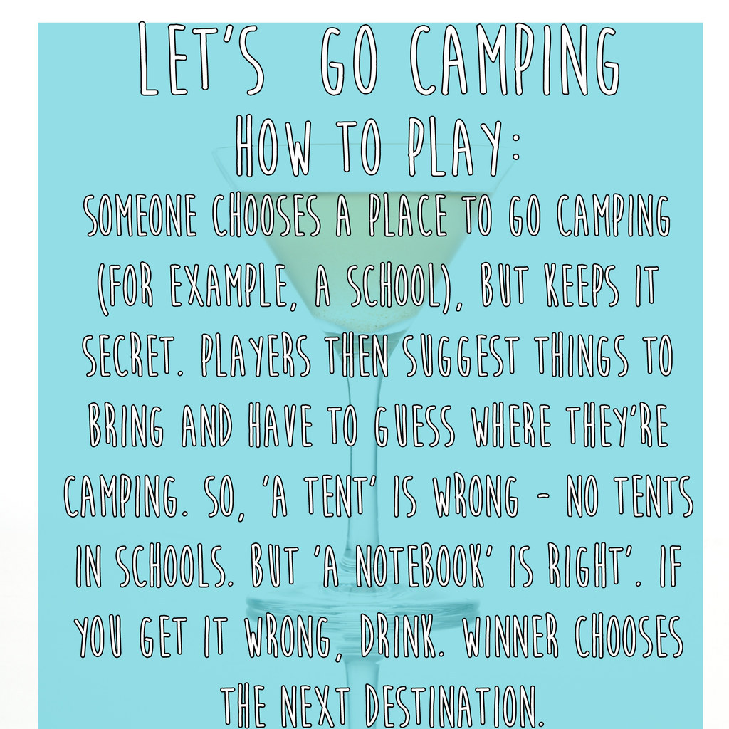 Let's Go Camping drinking game