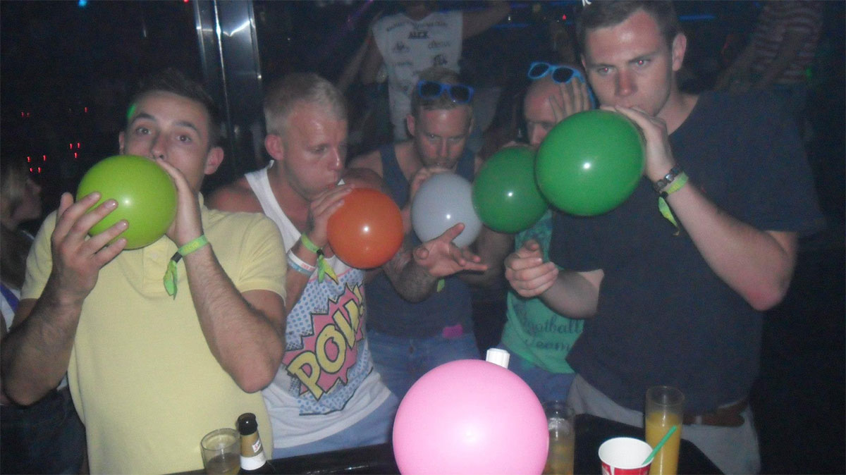 Magaluf party balloons (laughing gas)