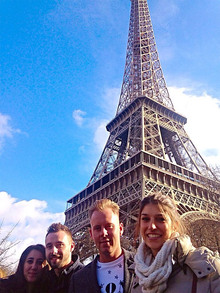 Sun come out during visit to the Eiffel Tower