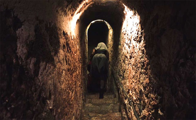 Inside Bran Castle's creepy staircase